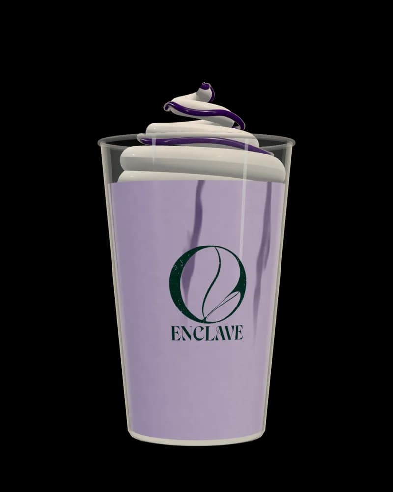 Blueberry Yogurt Chiller in a clear Enclave cup.