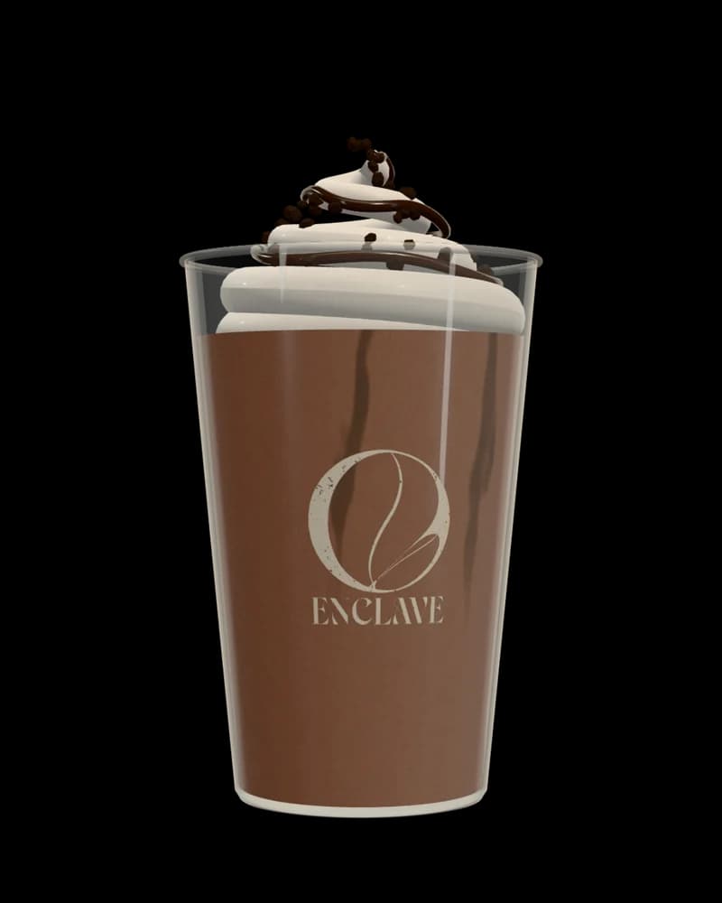 Chocolate Chip Chiller in a clear Enclave cup.
