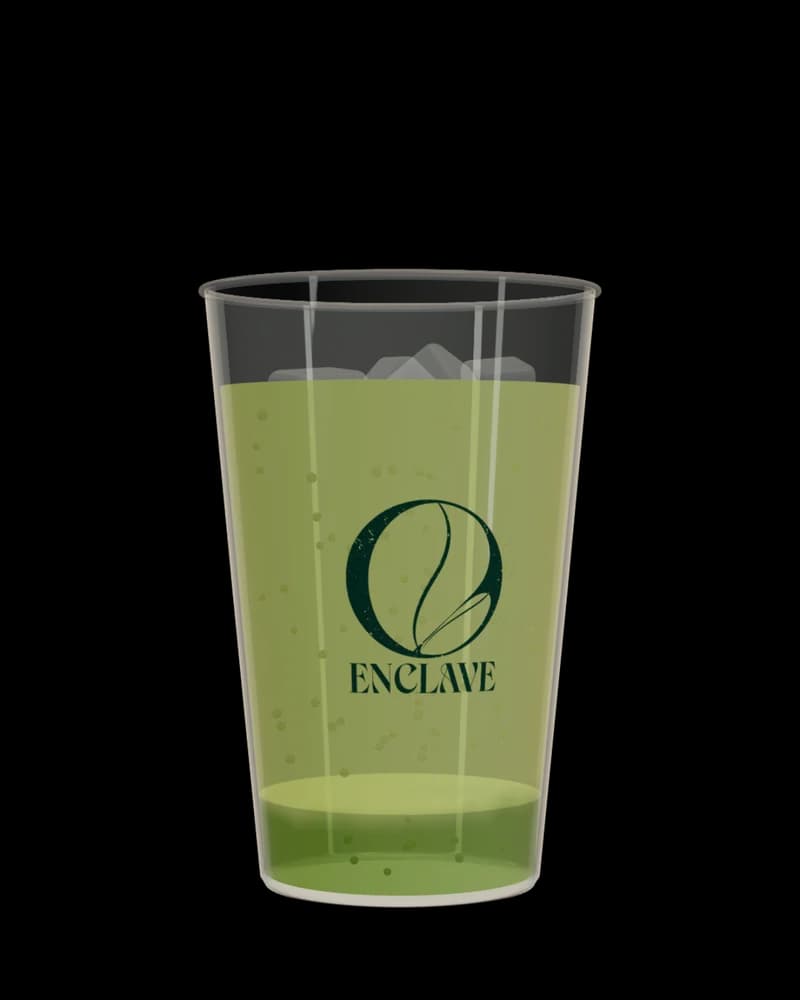 Kiwi Lemon Chia in a clear Enclave cup.