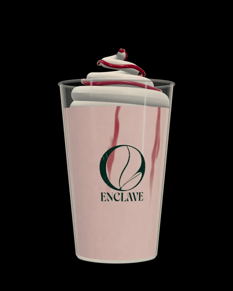 Strawberries & Cream Chiller in a clear Enclave cup.